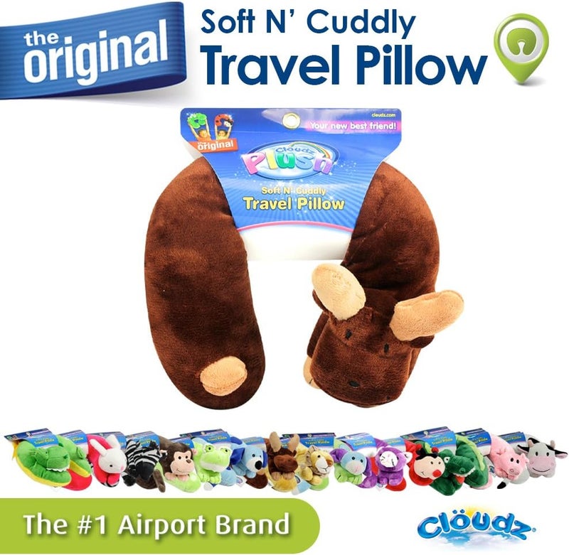 Cloudz Plush Animal Neck Pillows - Moose - Image 2